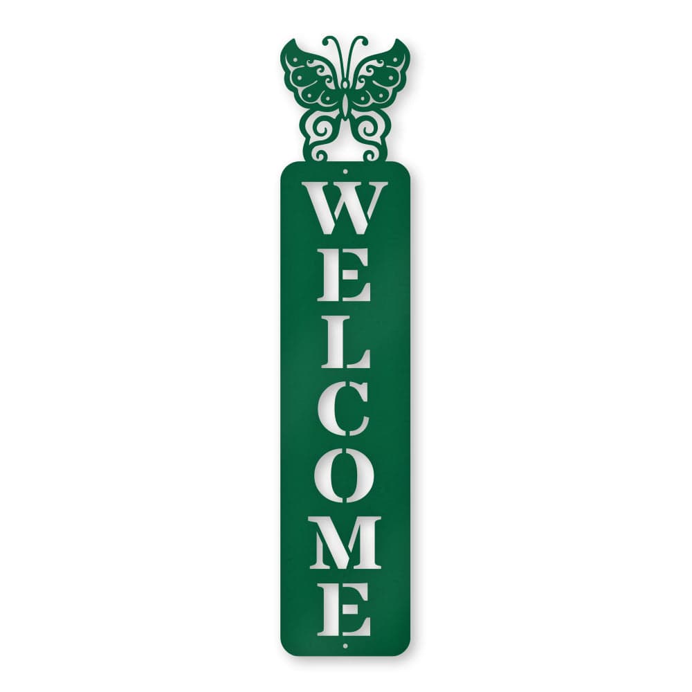 Butterfly Welcome Metal Sign