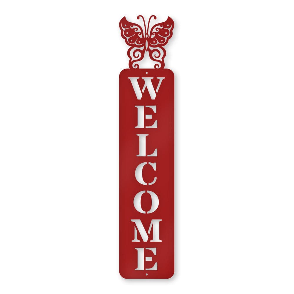 Butterfly Welcome Metal Sign