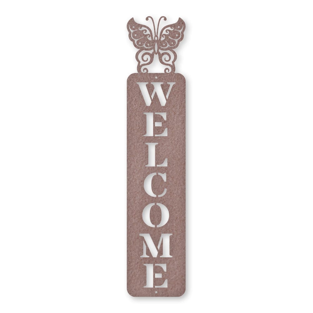 Butterfly Welcome Metal Sign