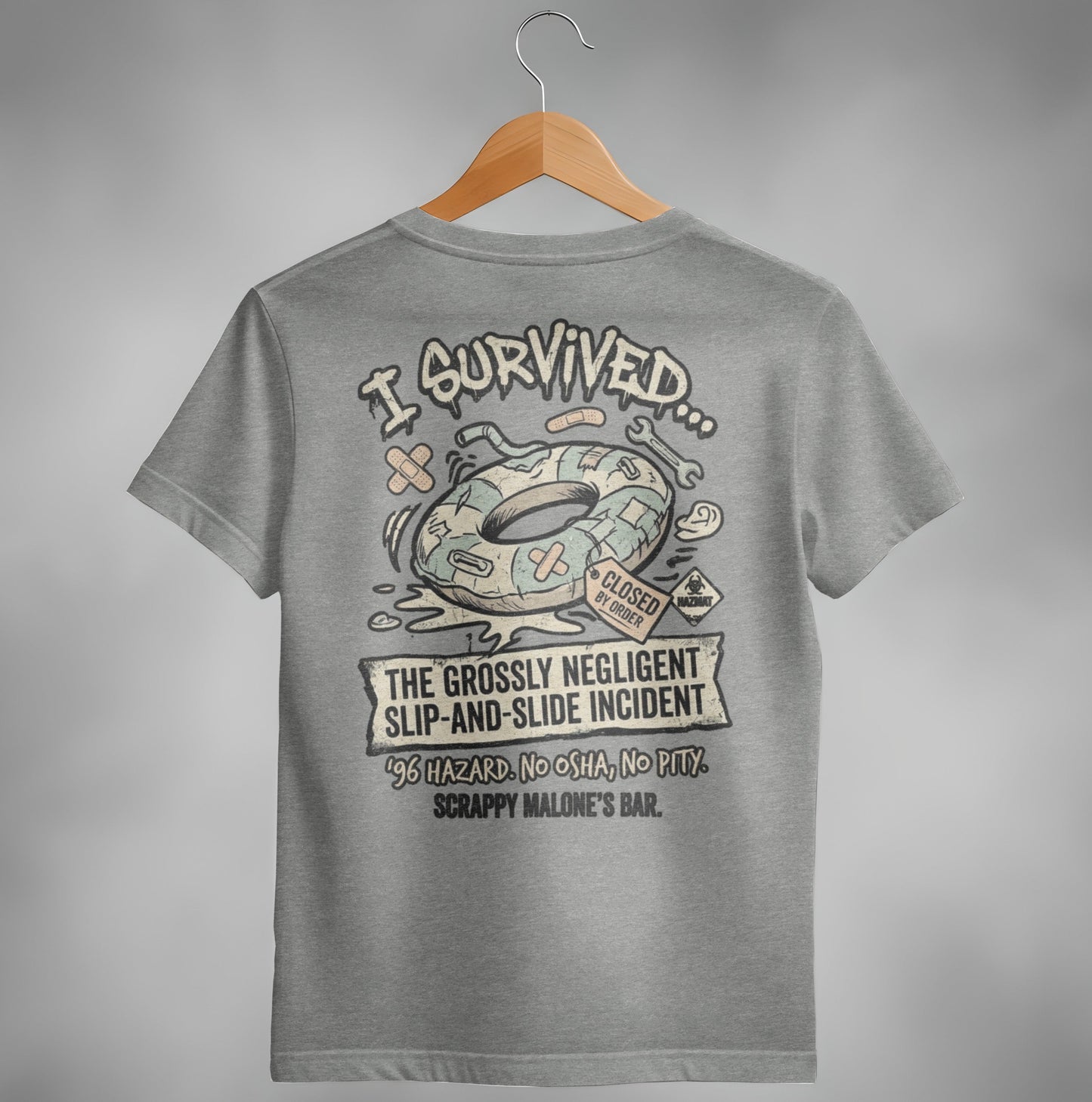 Scrappy Malone's 96 Hazard Survivor Tee - Vintage Bar Style