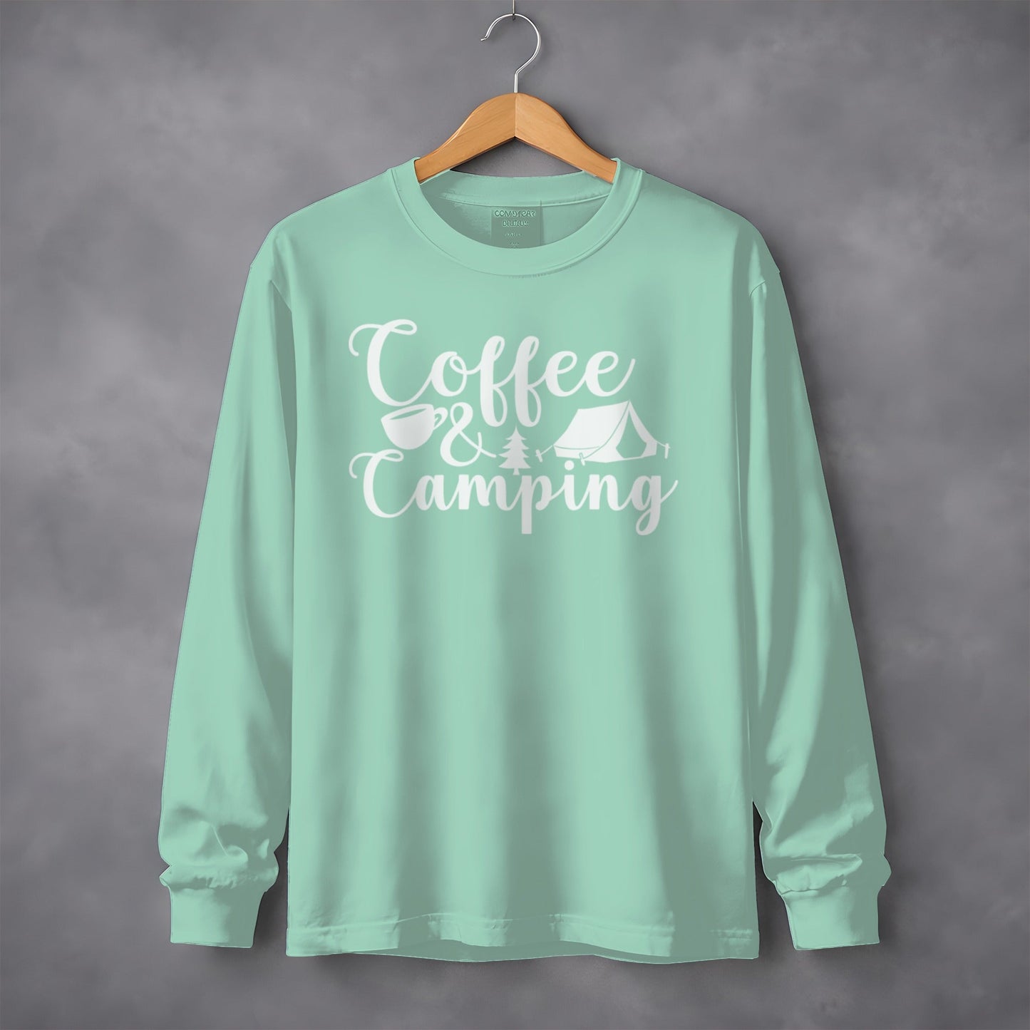 Coffee and Camping Adventure Design Long Sleeve T-Shirt