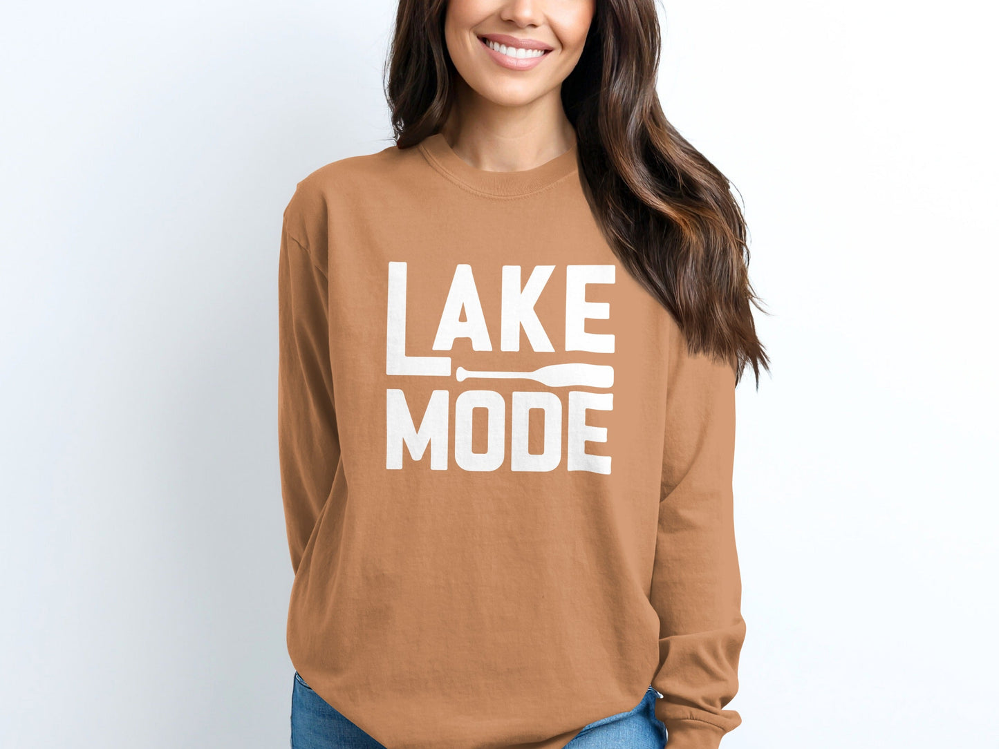 Lake Mode Paddle Graphic for Relaxation Long Sleeve T-Shirt