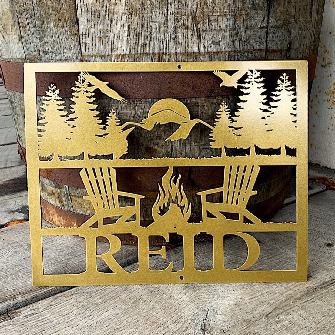 Campfire Monogram Sign