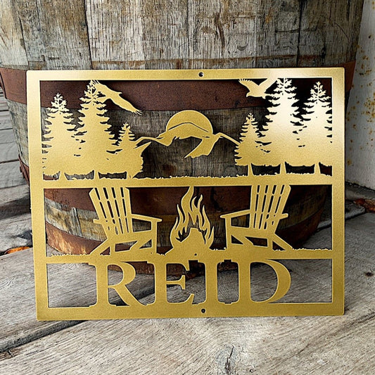 Campfire Monogram Sign