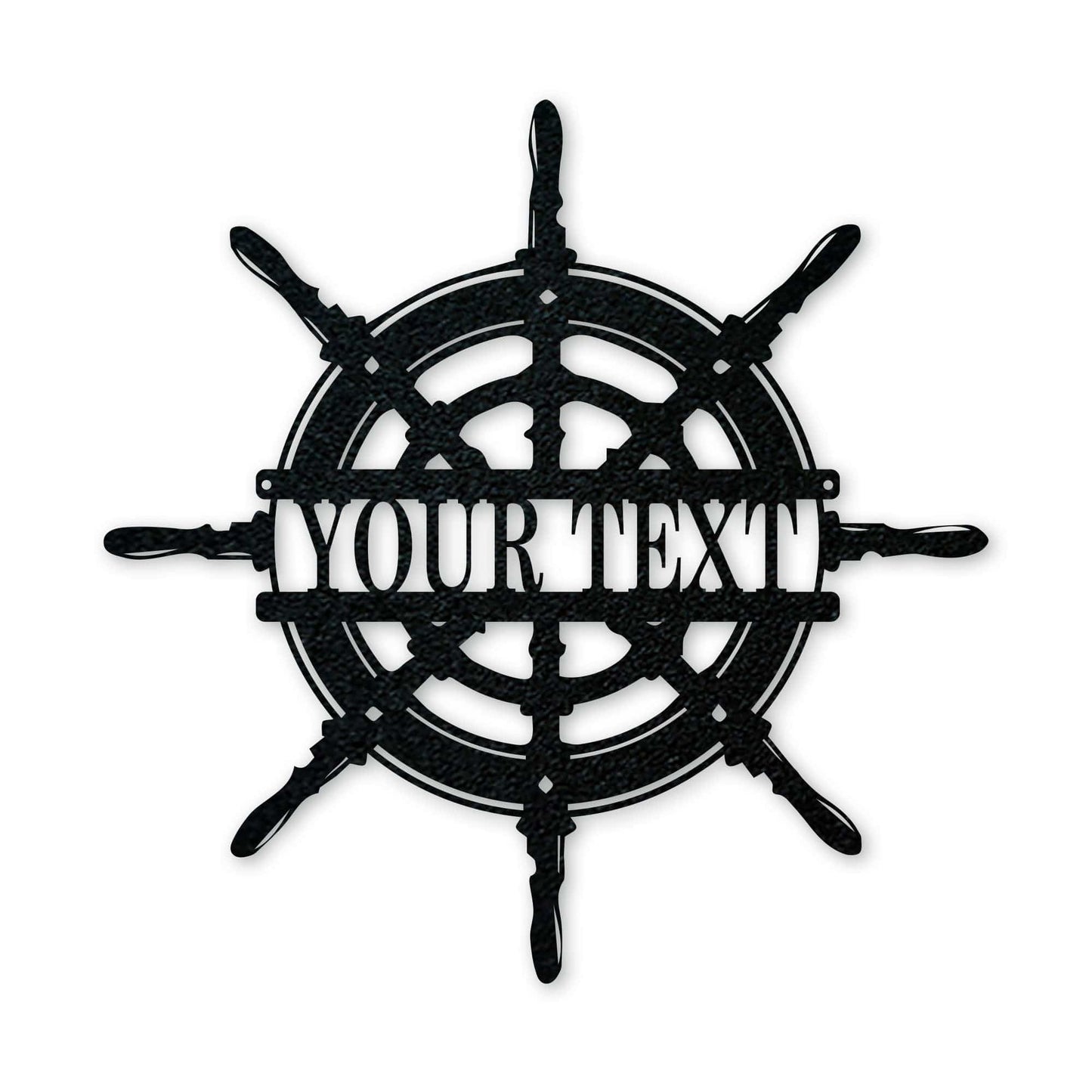 Captain's Wheel Personalized Monogram Metal Sign
