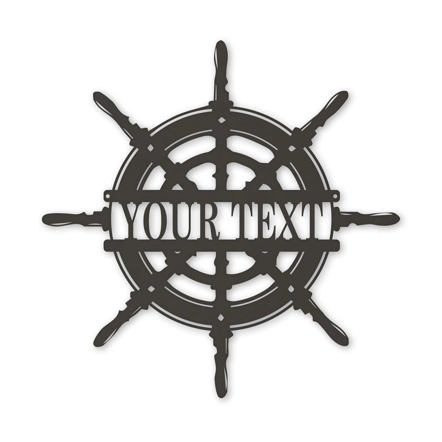 Captain's Wheel Personalized Monogram Metal Sign