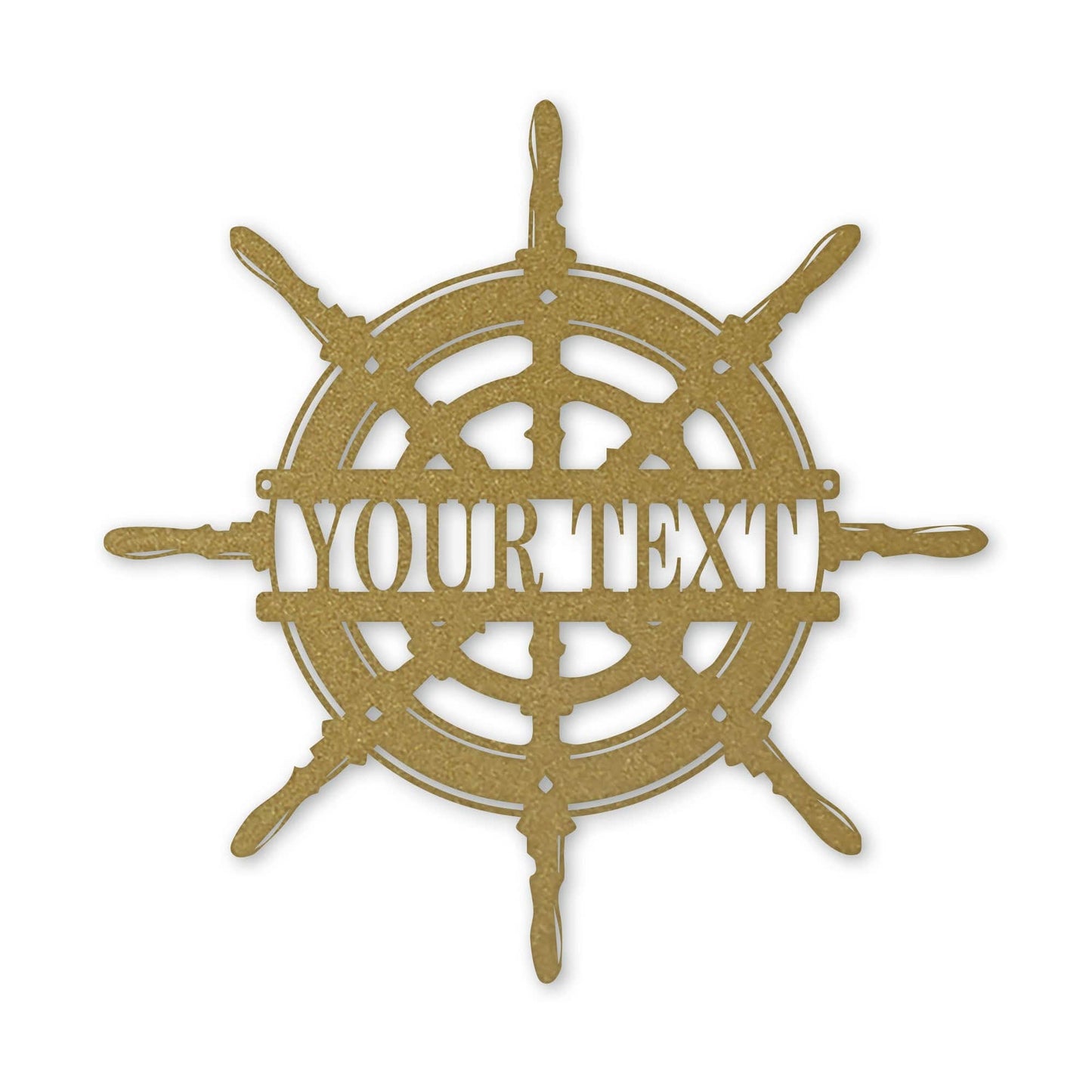 Captain's Wheel Personalized Monogram Metal Sign