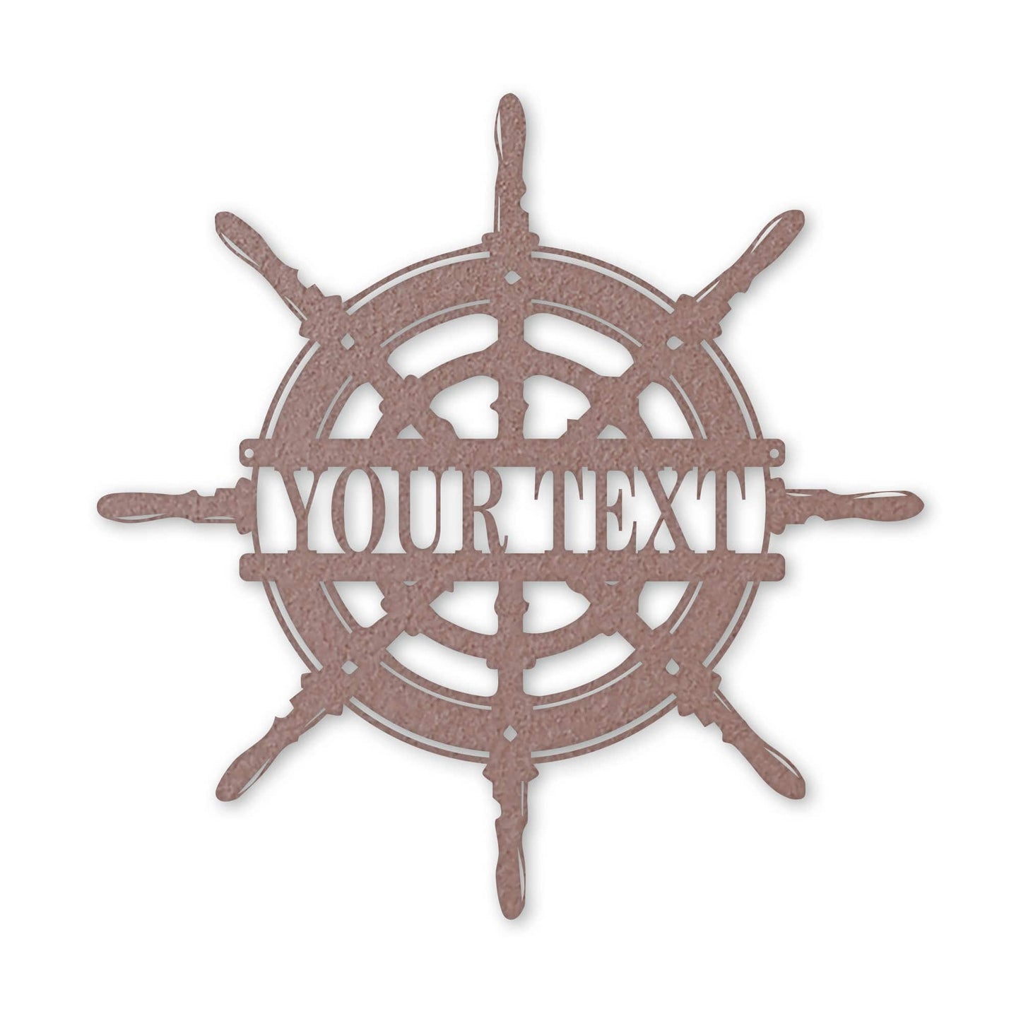 Captain's Wheel Personalized Monogram Metal Sign