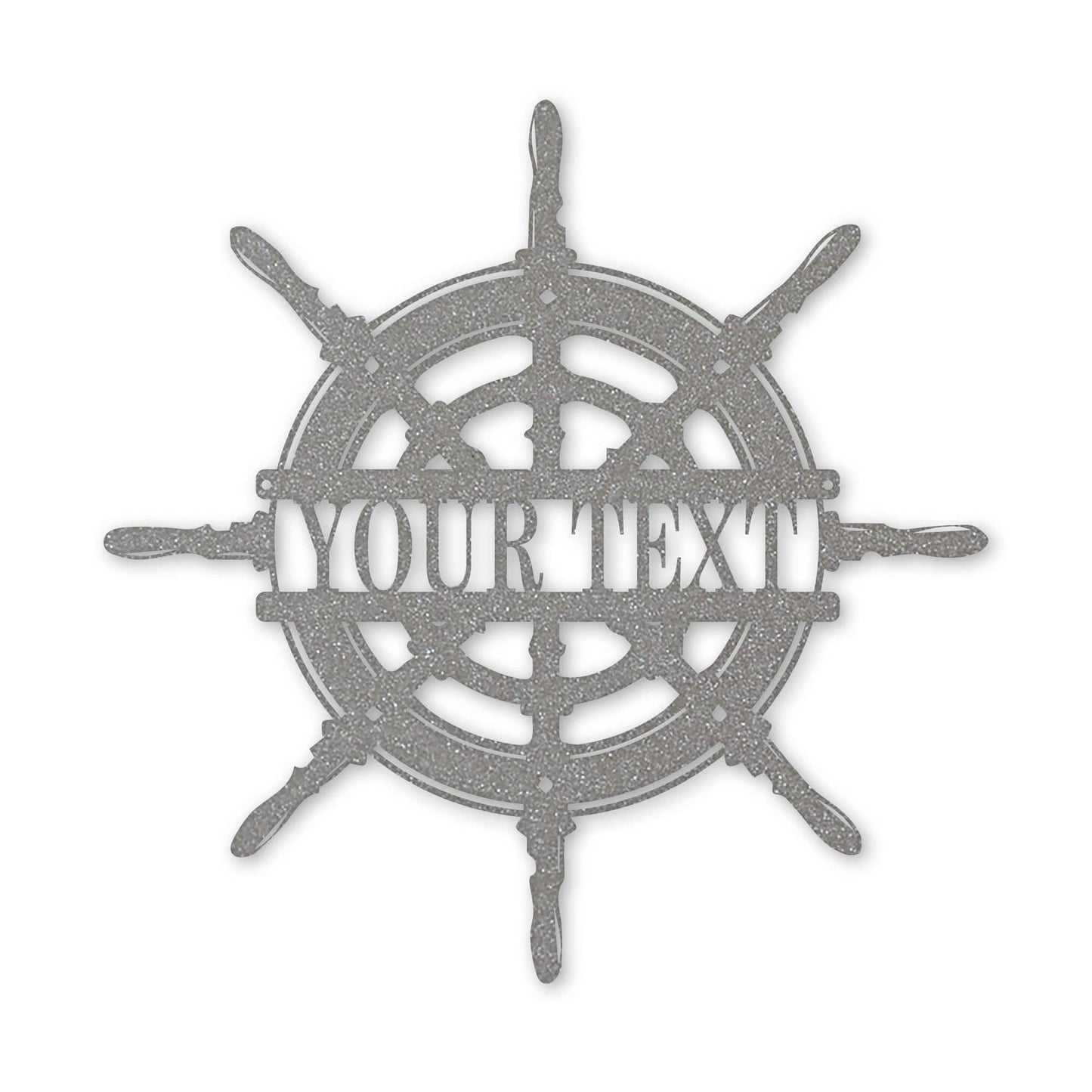 Captain's Wheel Personalized Monogram Metal Sign