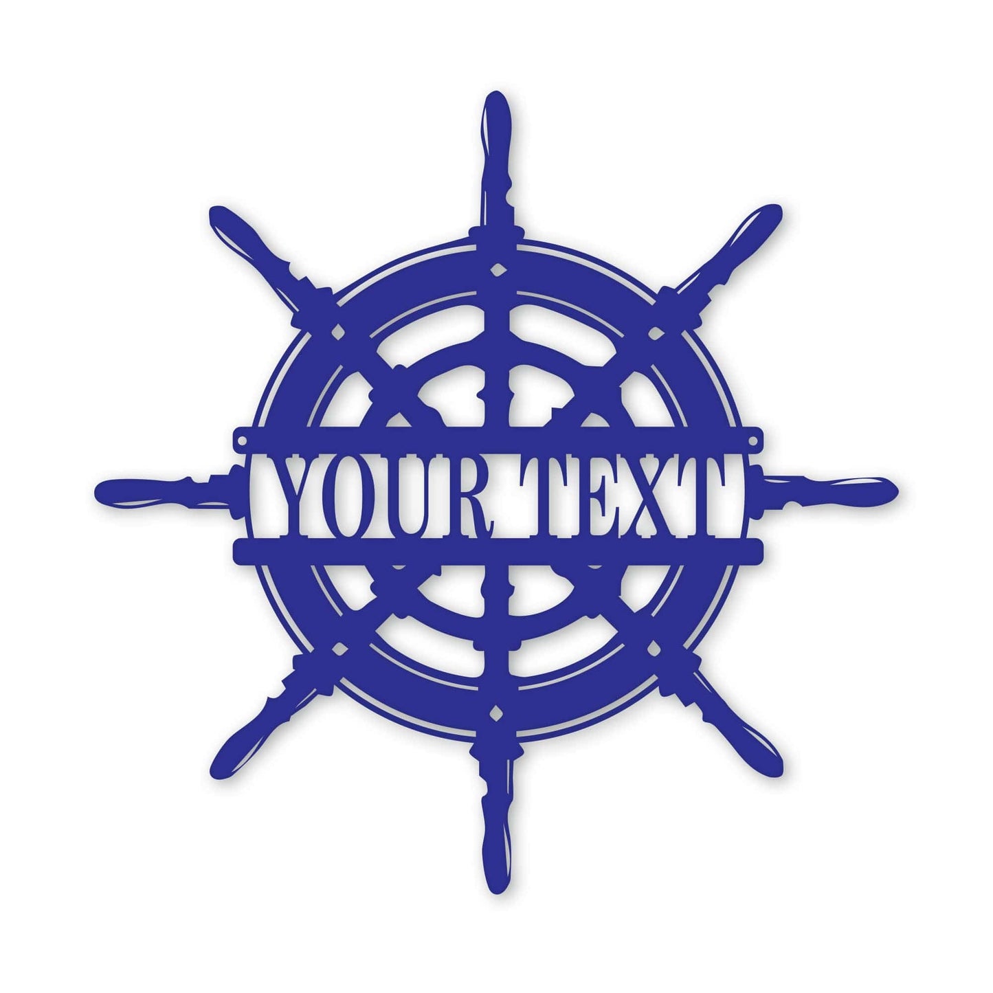 Captain's Wheel Personalized Monogram Metal Sign