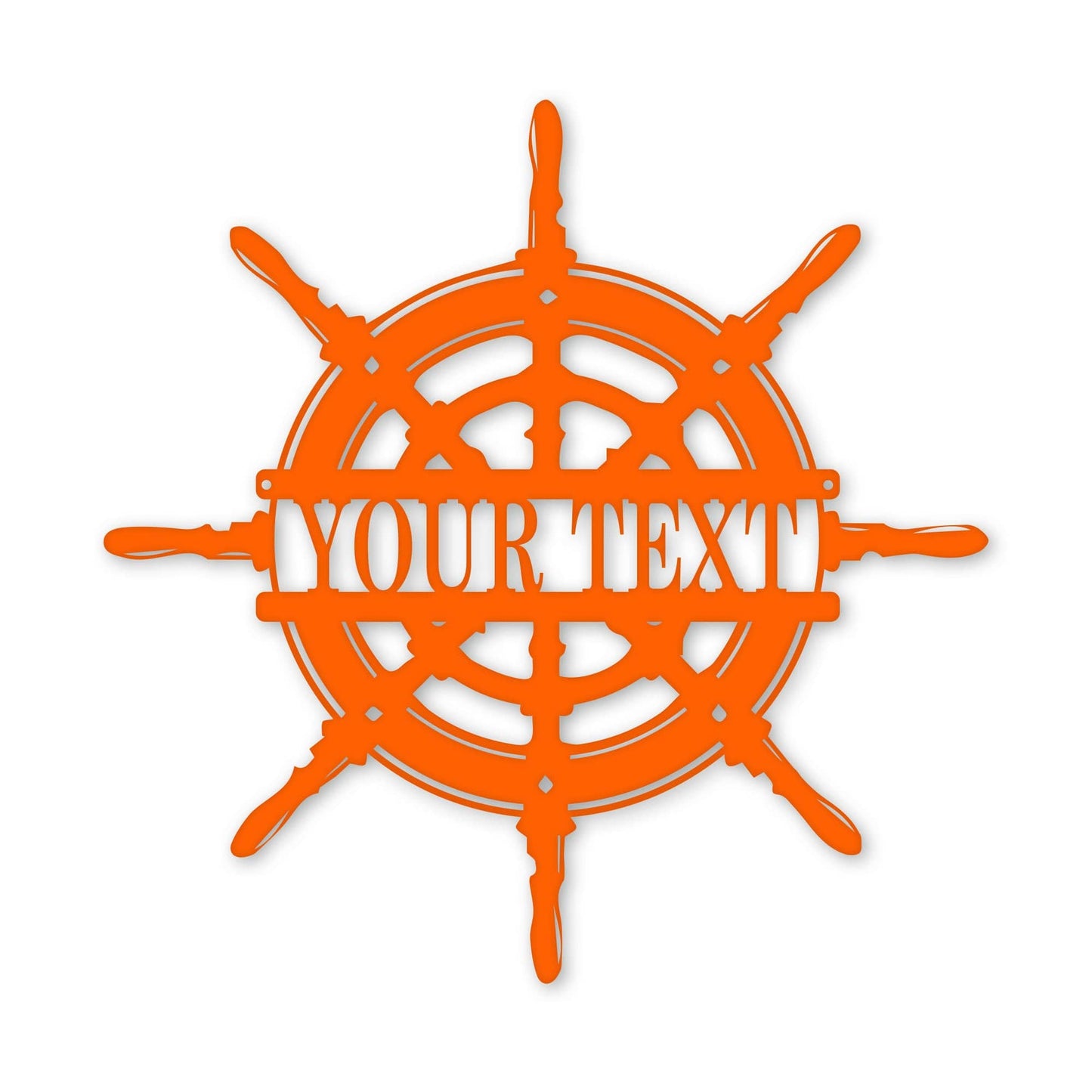 Captain's Wheel Personalized Monogram Metal Sign