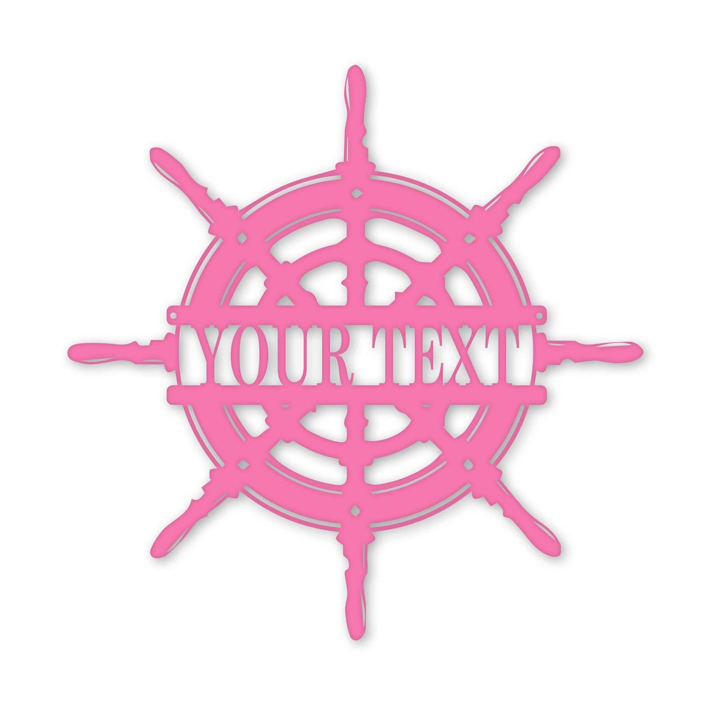 Captain's Wheel Personalized Monogram Metal Sign
