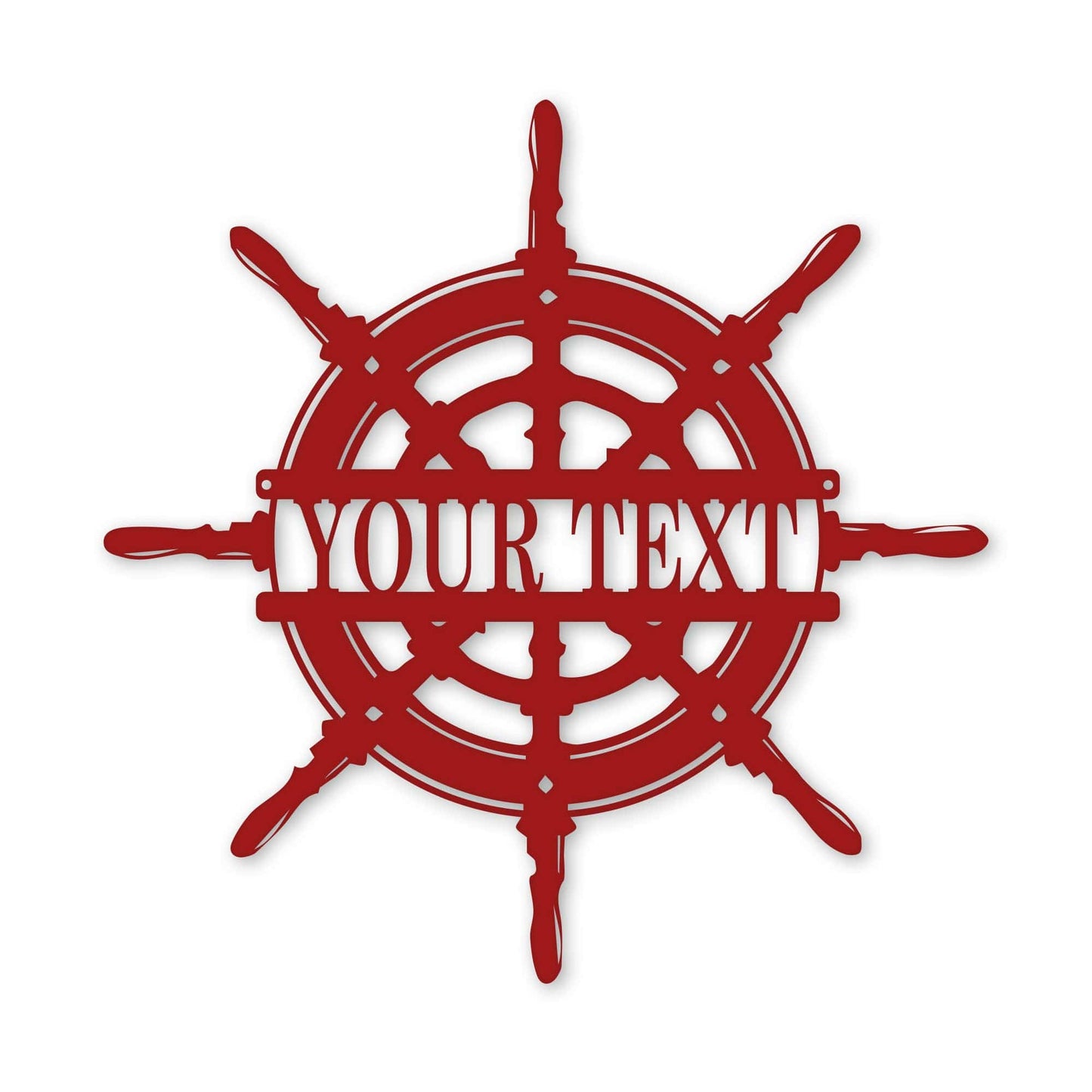 Captain's Wheel Personalized Monogram Metal Sign