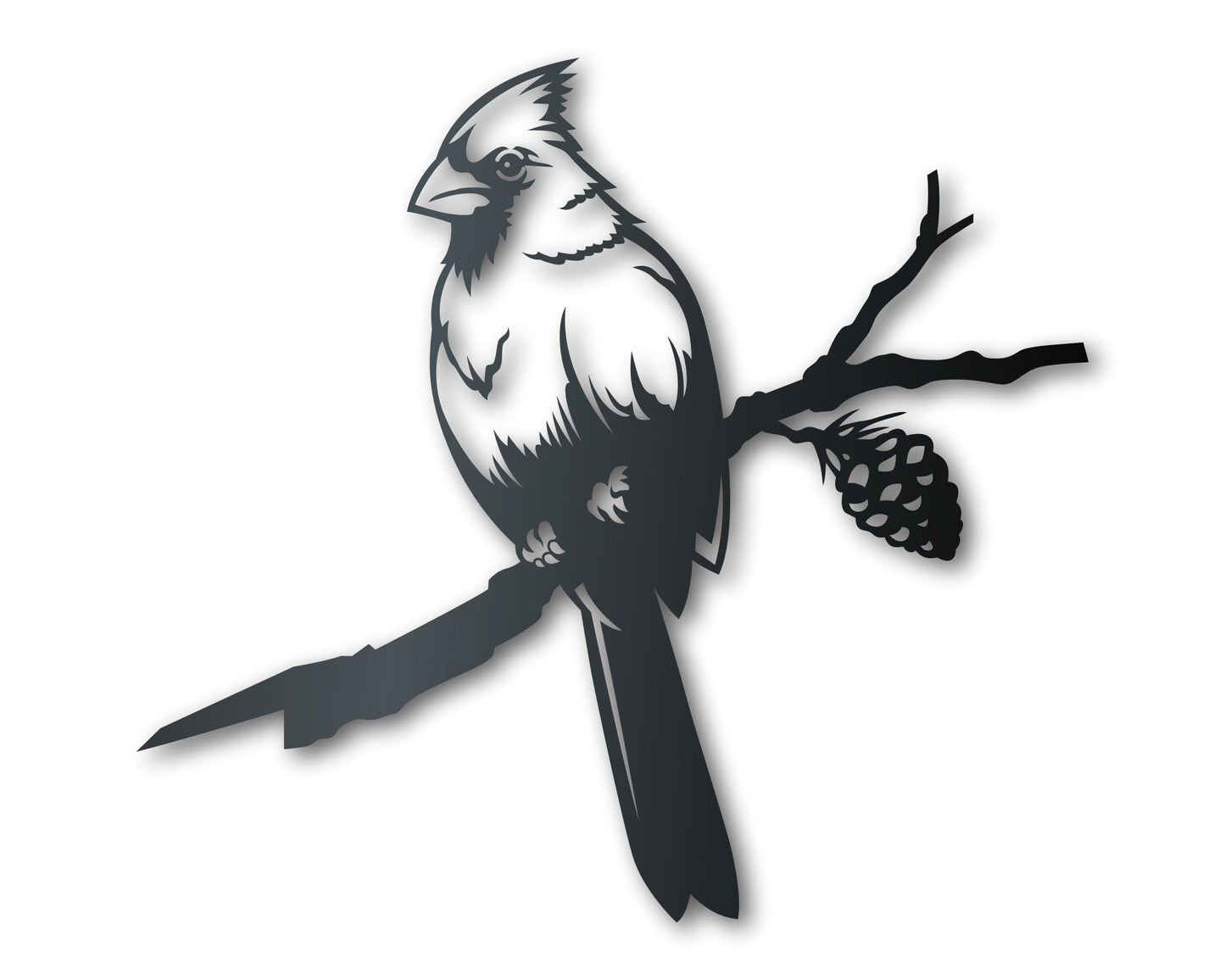 Metal Cardinal Tree Stake | Metal Garden Art | Indoor Outdoor | Up to 46" | Over 20 Color Options
