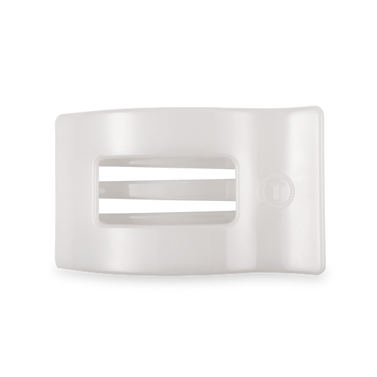 Coconut White Medium Flat Rectangle Hair Clip