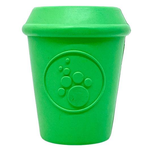 Coffee Cup Rubber Dog Chew Toy for Power Chewers | Treat Dispenser | USA Made