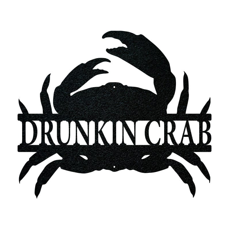 Crab Monogram | Personalized Metal Sign - Nautical Decor, Rust Resistant Outdoor Art