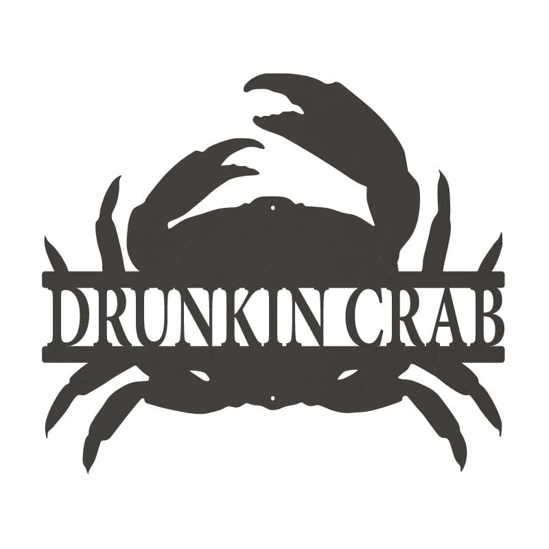 Crab Monogram | Personalized Metal Sign - Nautical Decor, Rust Resistant Outdoor Art