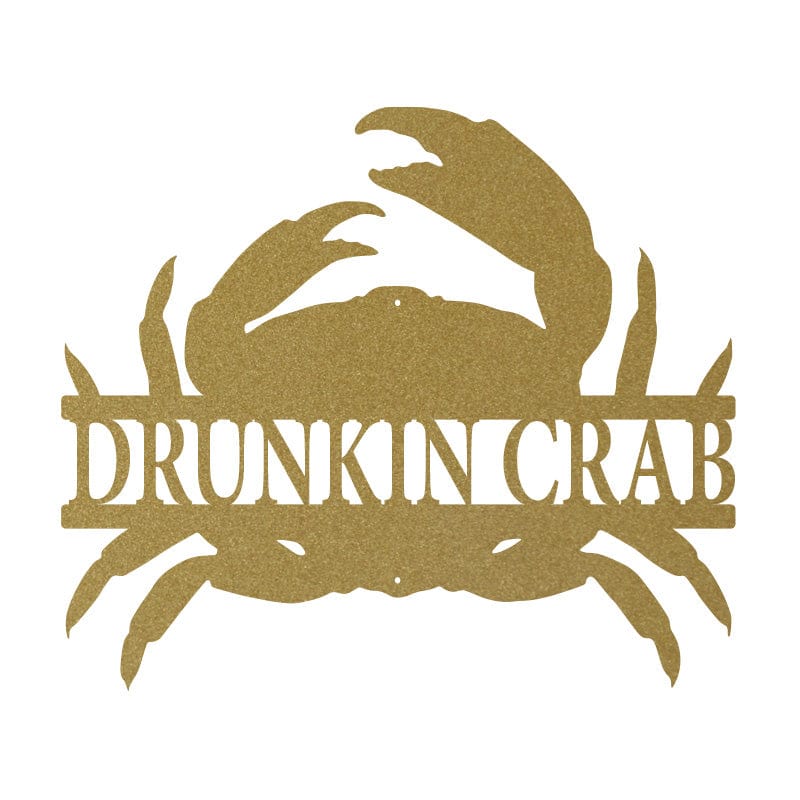 Crab Monogram | Personalized Metal Sign - Nautical Decor, Rust Resistant Outdoor Art