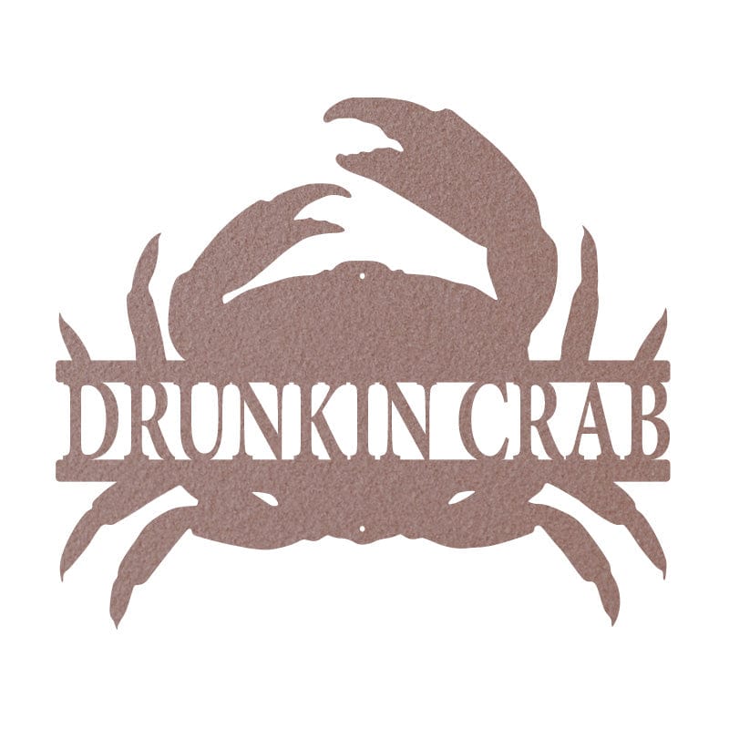 Crab Monogram | Personalized Metal Sign - Nautical Decor, Rust Resistant Outdoor Art