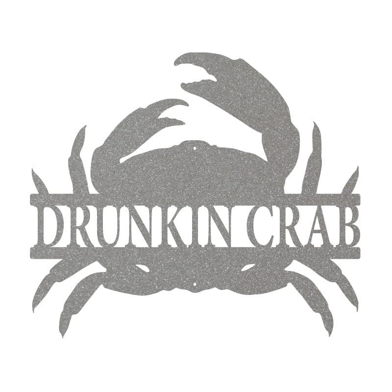 Crab Monogram | Personalized Metal Sign - Nautical Decor, Rust Resistant Outdoor Art