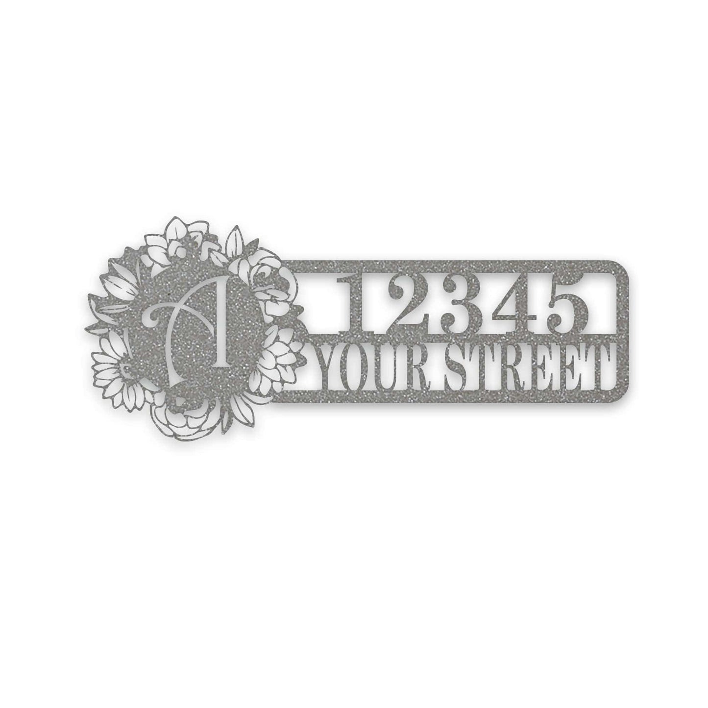 Custom Floral Initial & Address Sign