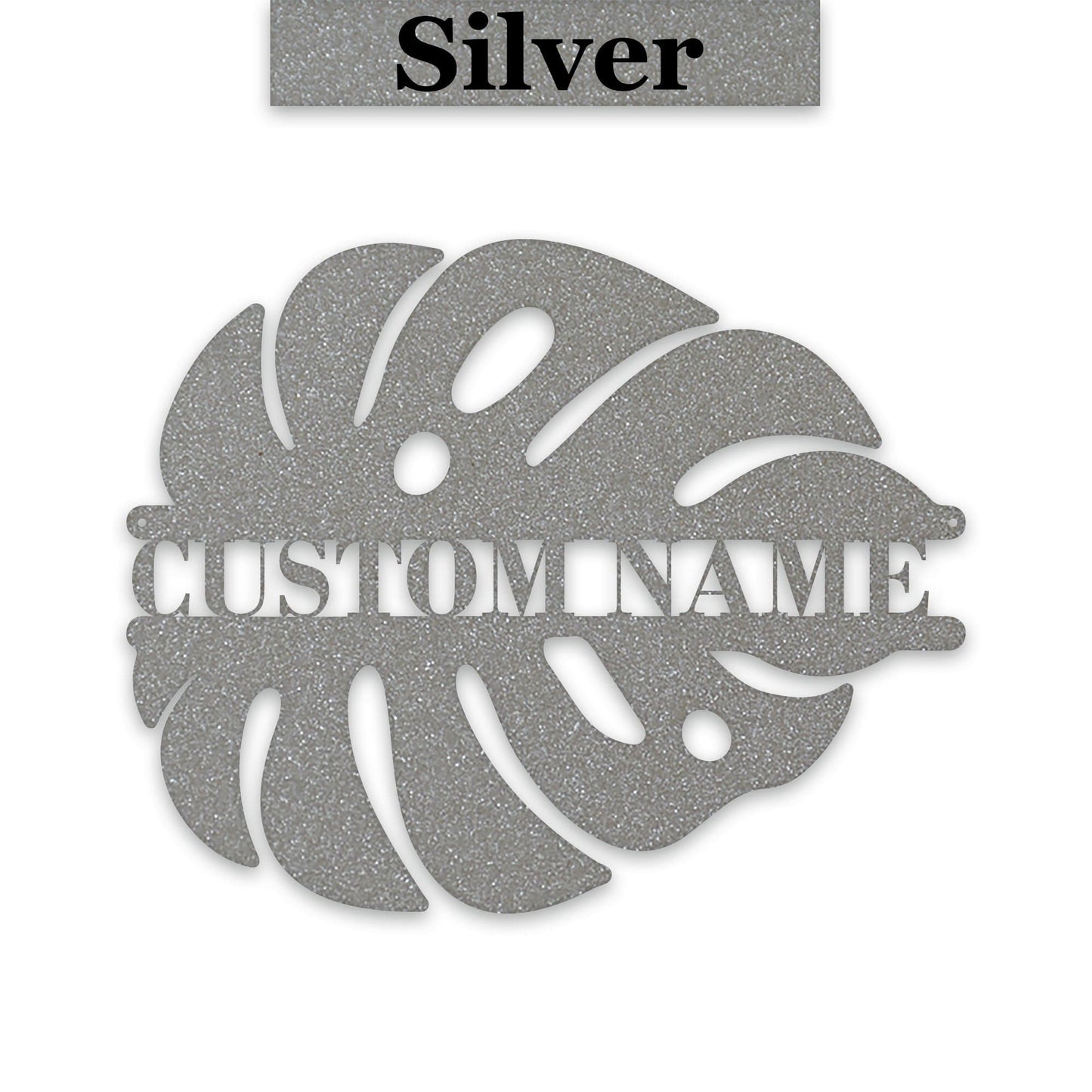 Customizable Single Split Monstera Leaf Metal Sign