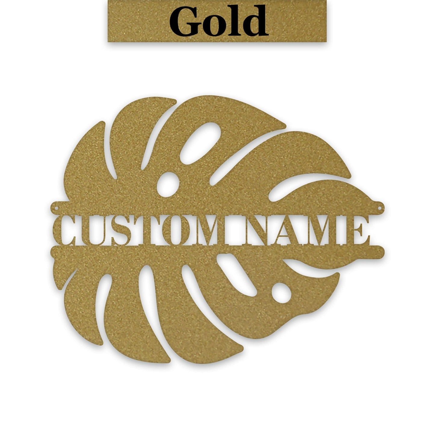 Customizable Single Split Monstera Leaf Metal Sign