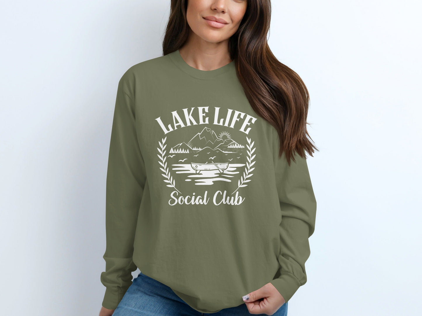 Lake Life Social Club Outdoors Activity Graphic Long Sleeve T-Shirt