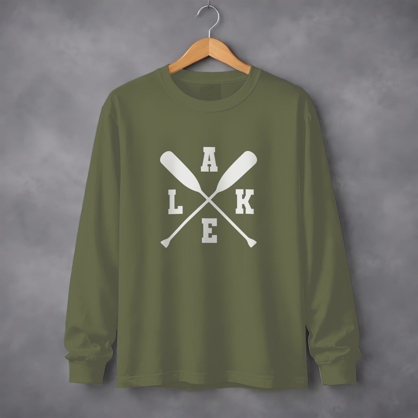 A Lake With Crossed Paddles Graphic Long Sleeve T-Shirt