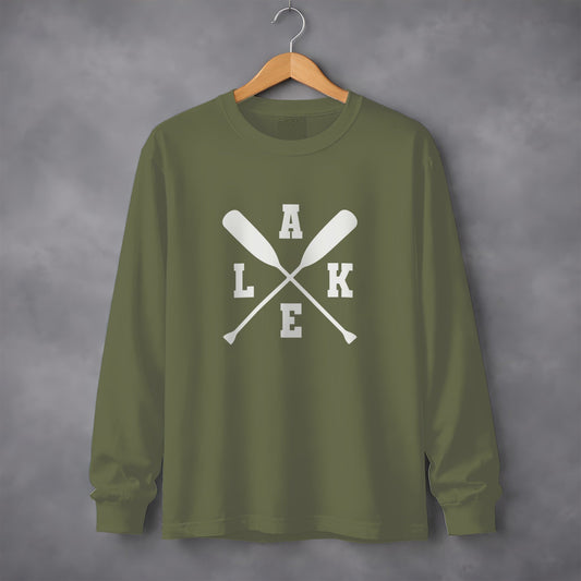 A Lake With Crossed Paddles Graphic Long Sleeve T-Shirt