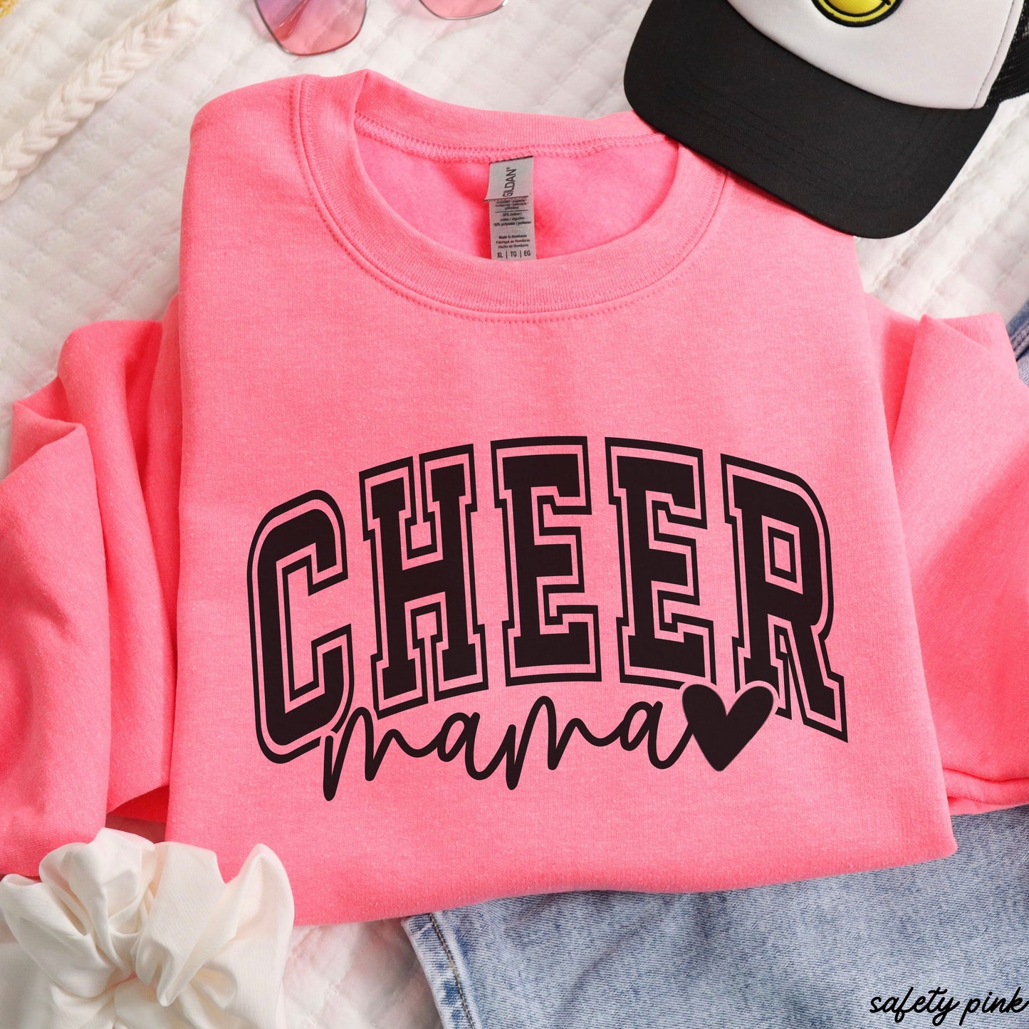 Cheer Mama Heart Sweatshirt *6 Colors (S-3X)