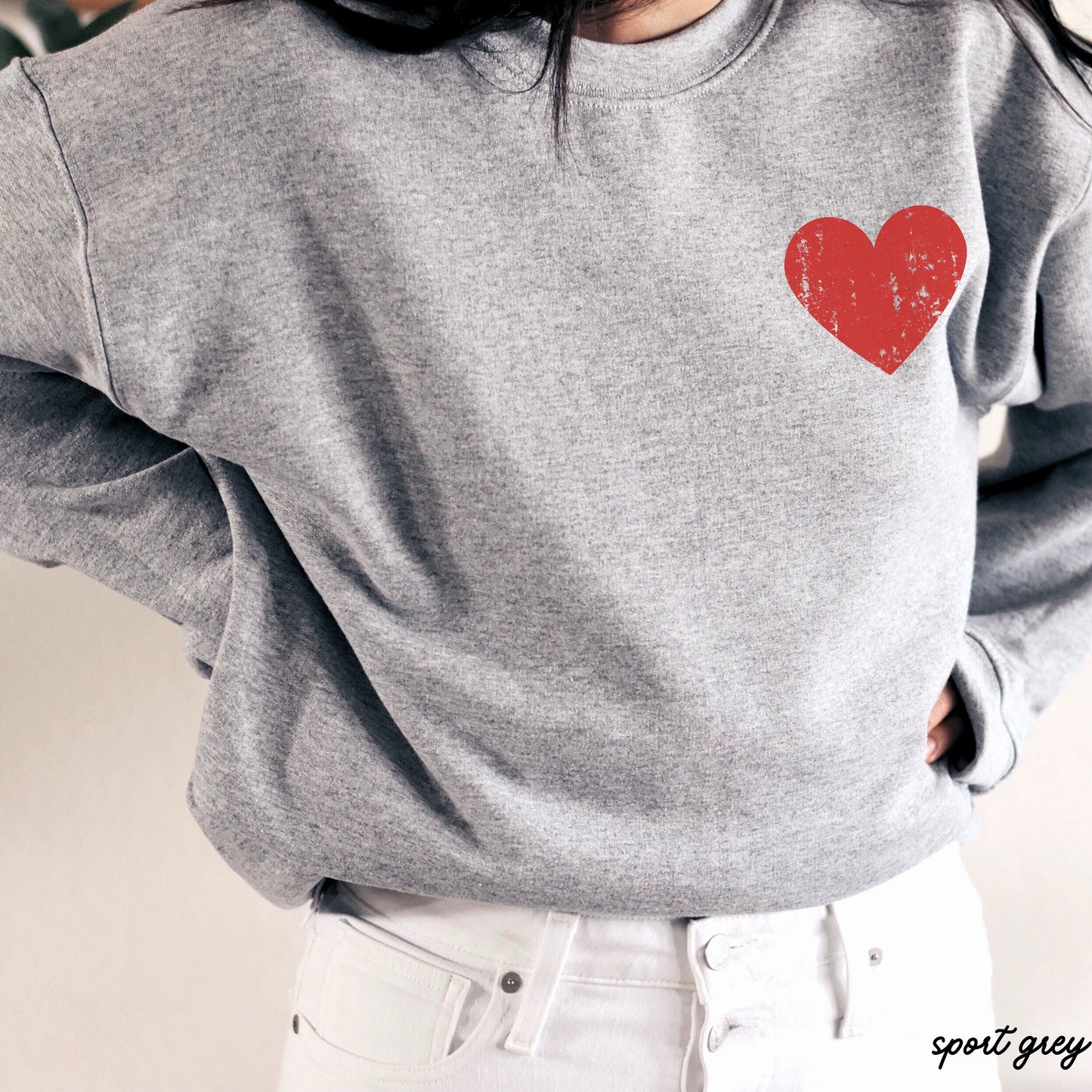 Pocket Heart Sweatshirt *6 Colors (S-3X)