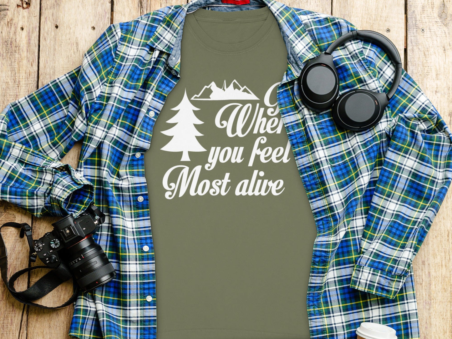 Go Where You Feel Most Alive Outdoors Graphic Long Sleeve T-Shirt