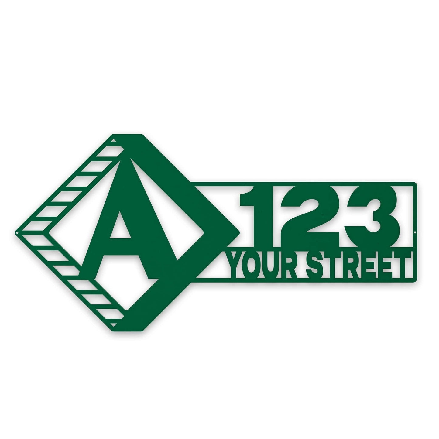 Diamond Split Address Personalized Metal Sign