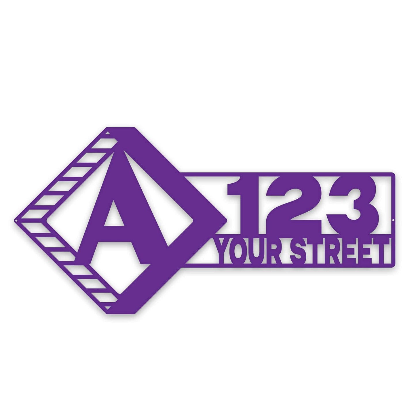 Diamond Split Address Personalized Metal Sign