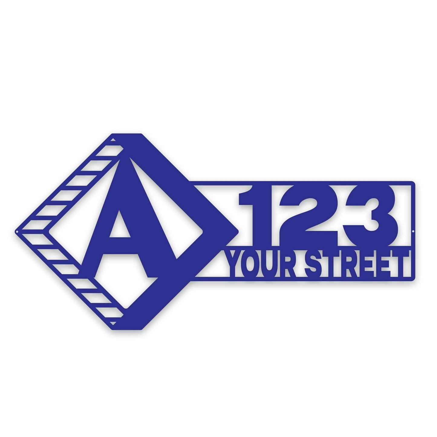 Diamond Split Address Personalized Metal Sign