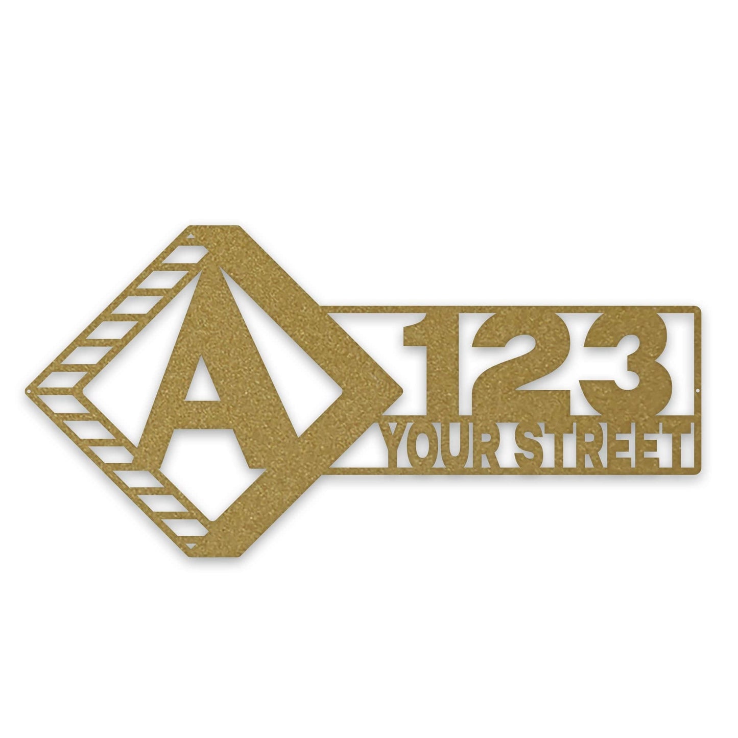 Diamond Split Address Personalized Metal Sign