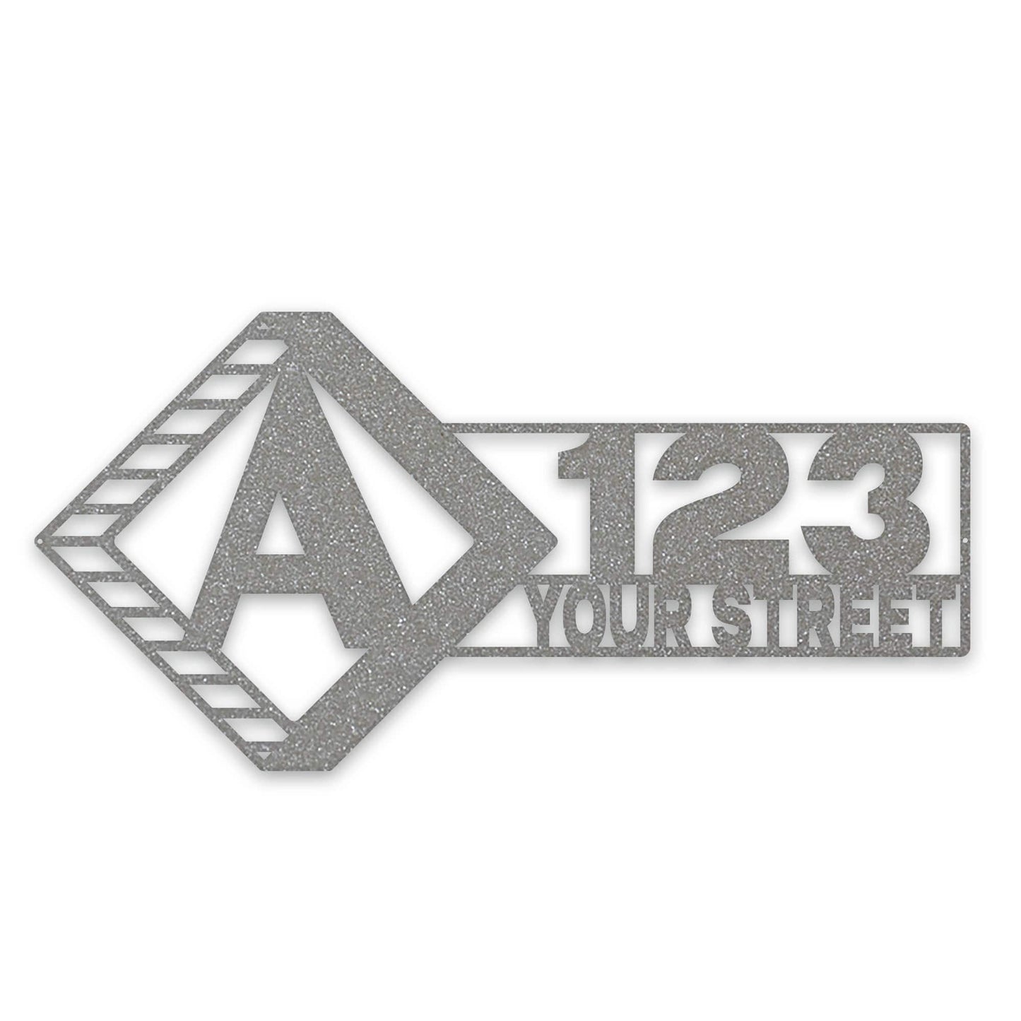 Diamond Split Address Personalized Metal Sign
