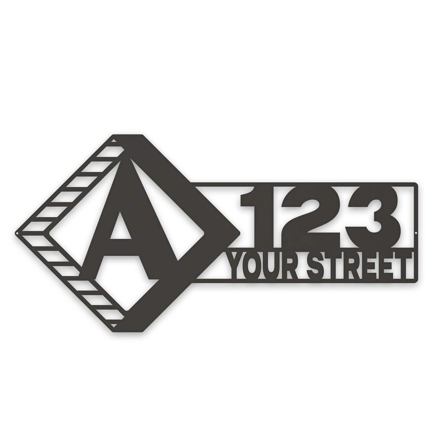 Diamond Split Address Personalized Metal Sign
