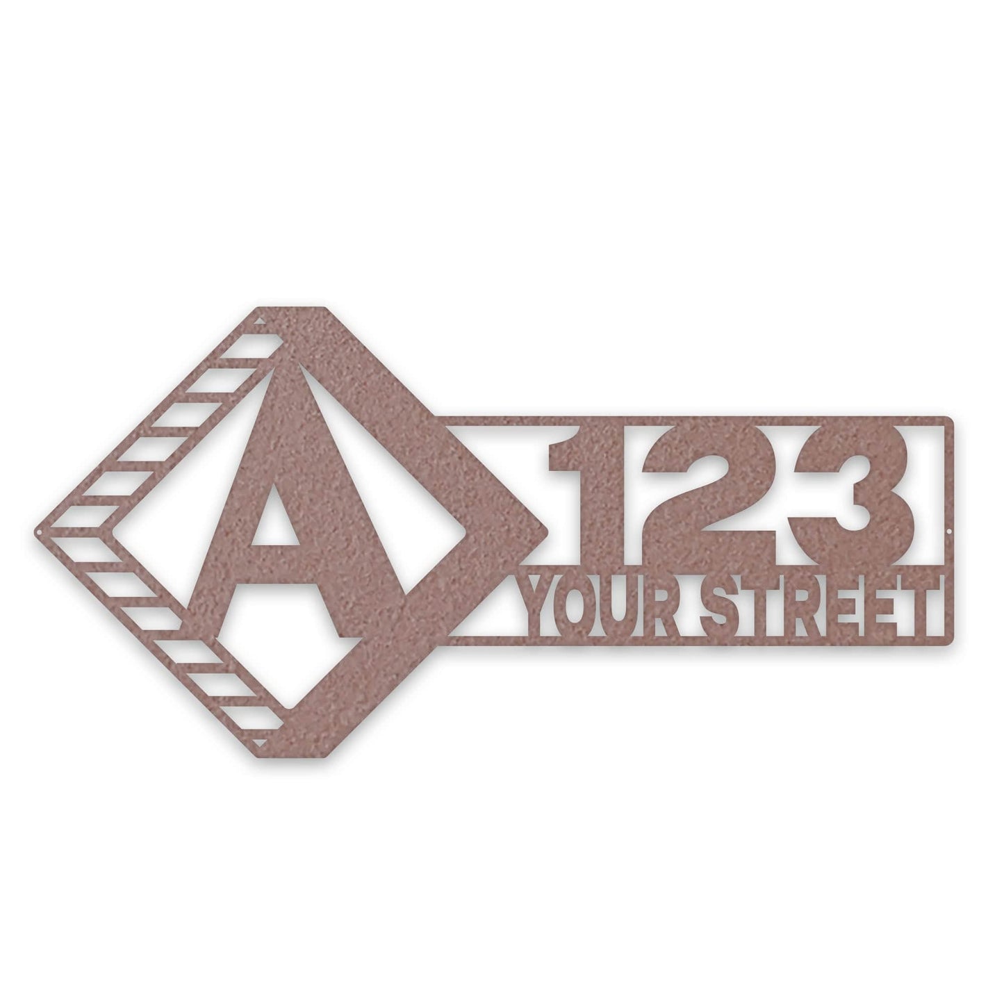 Diamond Split Address Personalized Metal Sign
