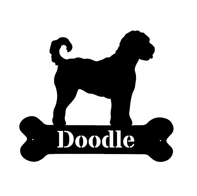 Dogbone Monogram Metal Sign for Pets