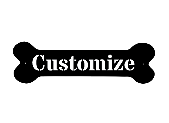 Dogbone Monogram Metal Sign for Pets