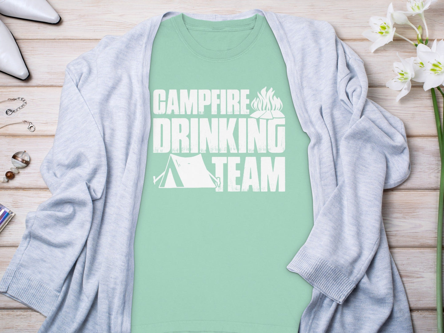 Campfire Drinking Team Graphic Design Great Gift Long Sleeve T-Shirt