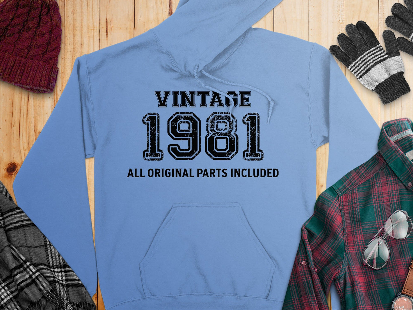 Vintage 1981 All Original Parts Included Birthday Hoodie