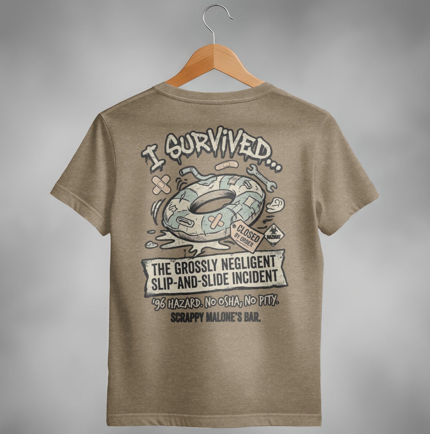 Scrappy Malone's 96 Hazard Survivor Tee - Vintage Bar Style