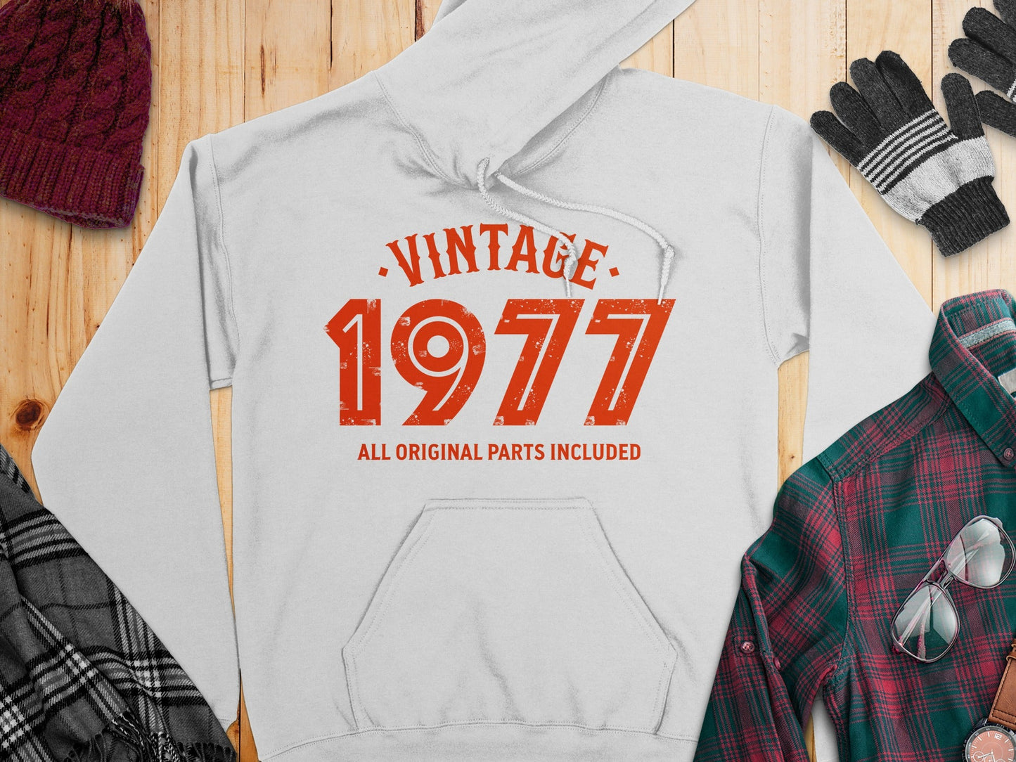 Vintage 1977 All Original Parts Included Design Hoodie