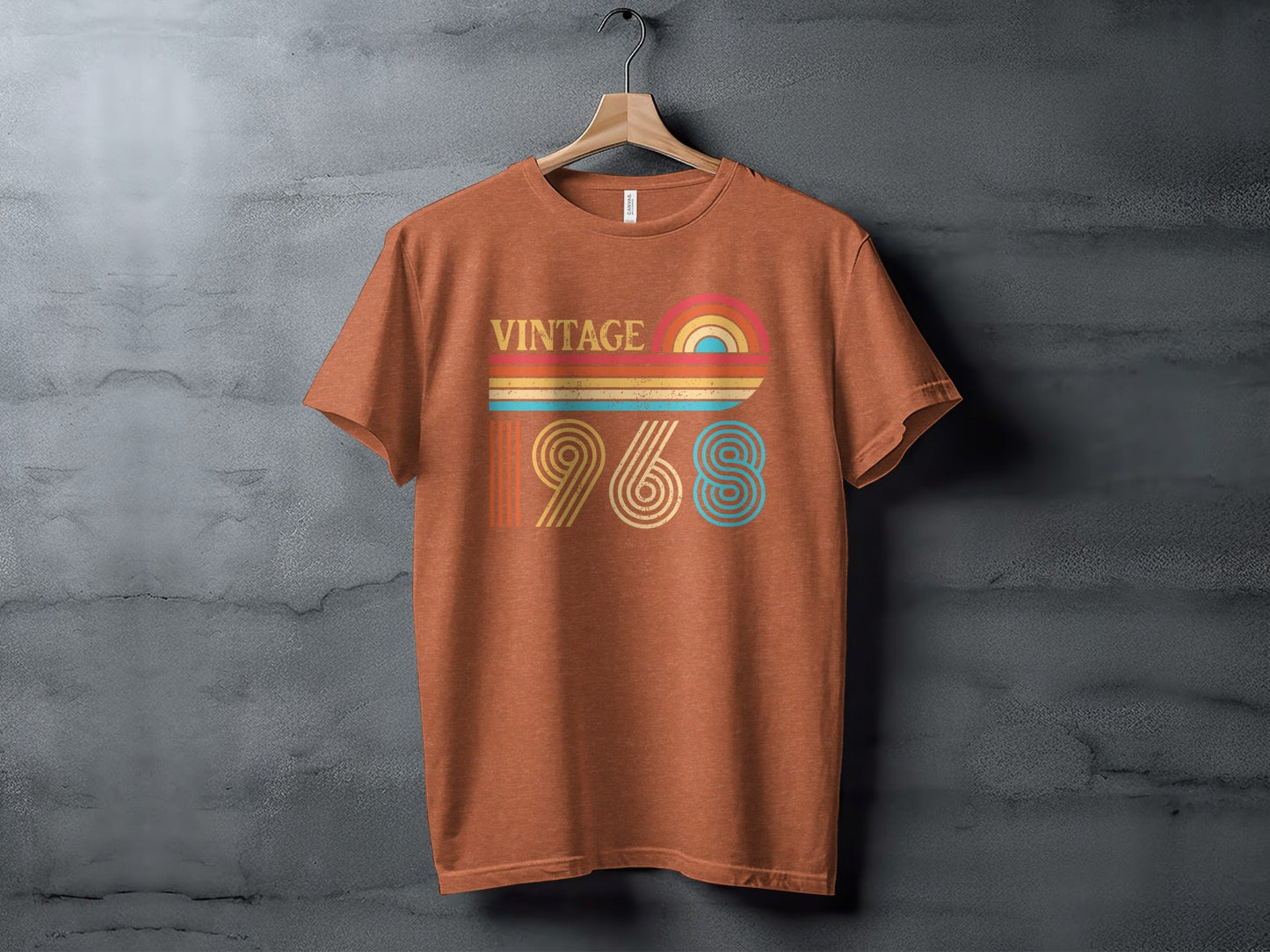 Vintage 1968 Retro Rainbow Birthday Gift Idea T-Shirt