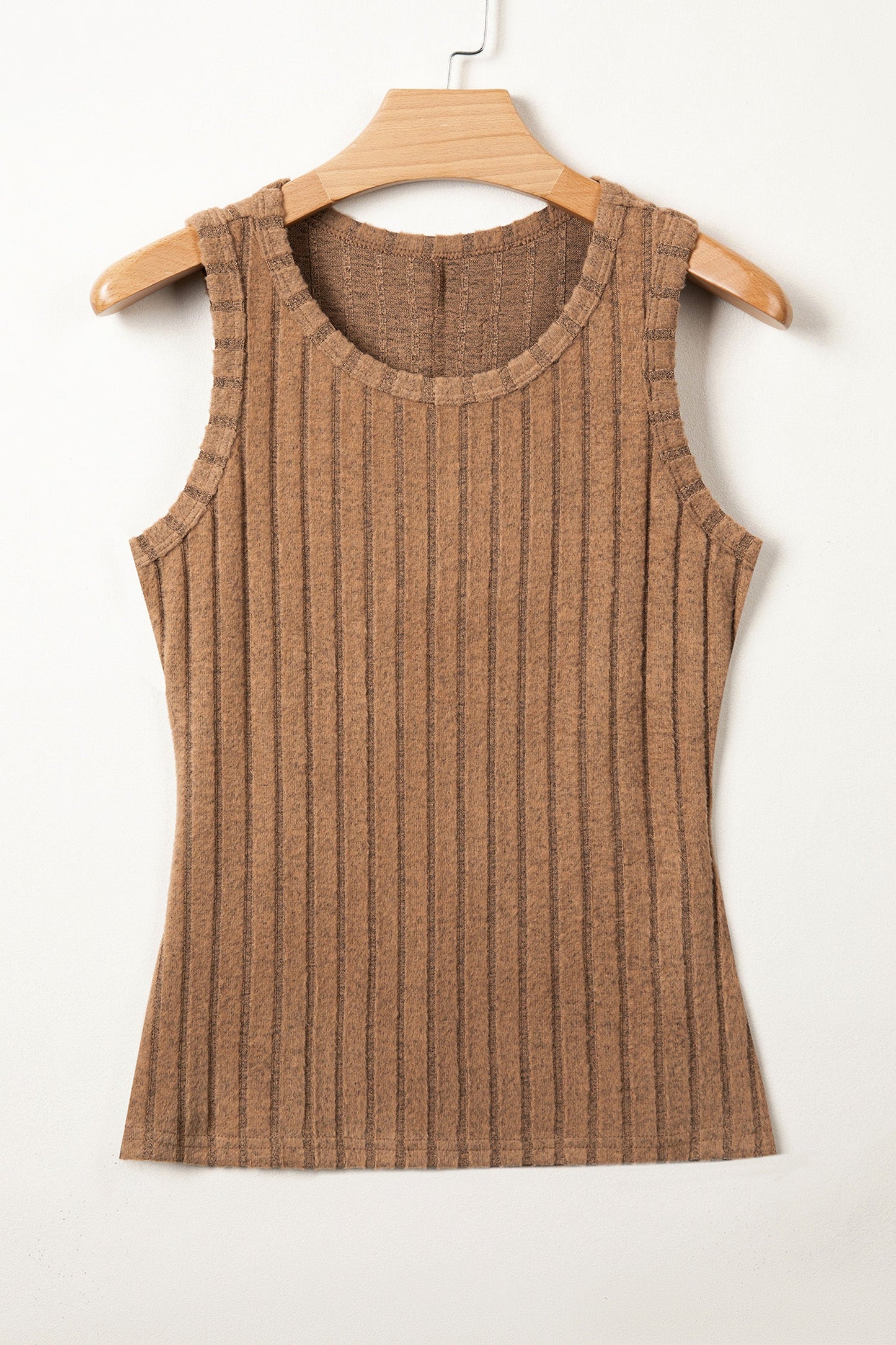 Solid Ribbed Knit Mineral Wash Tank Top