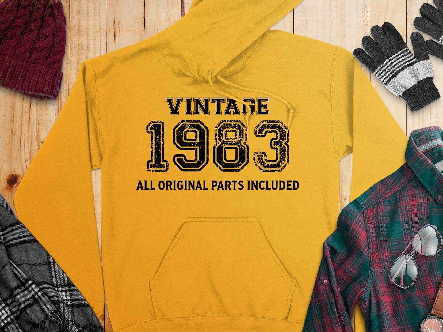 Vintage 1983 All Original Parts Included Birthday Gift Hoodie